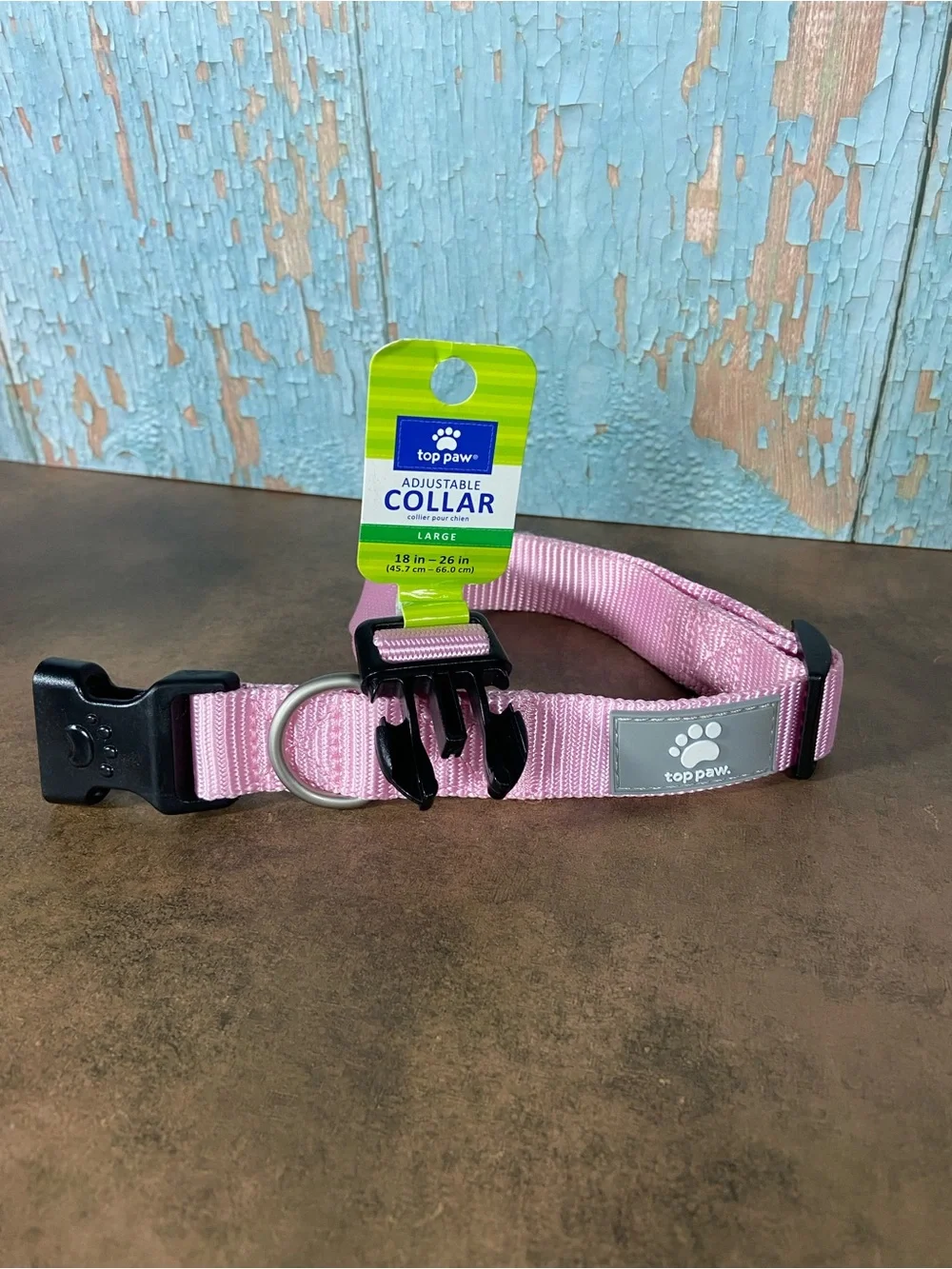 2 Top Paw Pink Adjustable Collar Set w/reflective piece